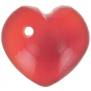 Sequin coeur 10 mm en pierre gemme teintée - Agate rouge x1