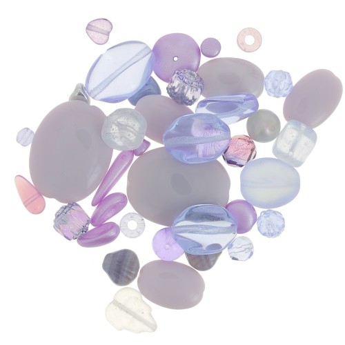 Assortiment de perles de bohème - Lila Light x50g