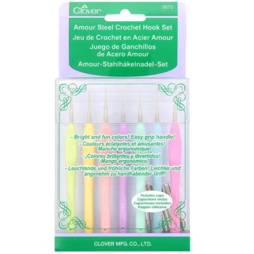 Set de 7 crochets Clover - Amour - pour laine et fil de 0.6 à 1.75 mm x1