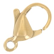 Fermoir mousqueton 12 mm - Fabrication Européenne - Acier inoxydable 316L Doré x1