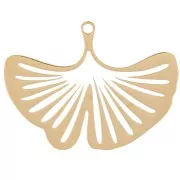 Pendentif feuille de Ginkgo 23x31 mm - Acier inoxydable 316L Doré x1