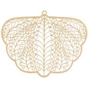 Pendentifs papillon effet filigrané 32x41 mm - Acier inoxydable 316L Doré x2