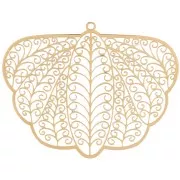 Pendentifs papillon effet filigrané 32x41 mm - Acier inoxydable 316L Doré x2