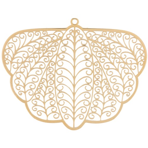 Pendentifs papillon effet filigrané 32x41 mm - Acier inoxydable 316L Doré x2
