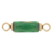 Intercalaire rectangle 13x3 mm oxyde de zirconium - Acier inox 316L Doré - Vert x1|raw }}