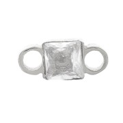 Intercalaire carré 6x3 mm oxyde de zirconium - Acier inoxydable 316L - Crystal x1