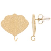 Clous d'oreilles papillon 19 mm anneau ouvert - Acier inoxydable 316L Doré x2