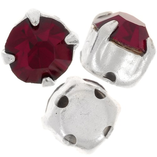 Chatons montés 4 mm Siam x10