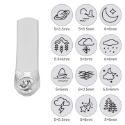 Set de poinçons à frapper 6 mm - Motif nature x12