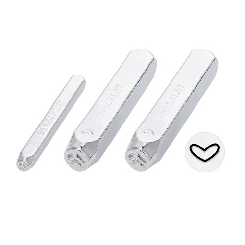 Set de poinçons à frapper 2 mm, 4 mm et 6 mm - Coeur x3