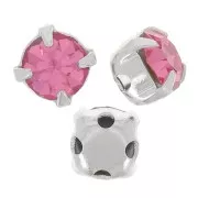 Chatons montés 4 mm Rose x10
