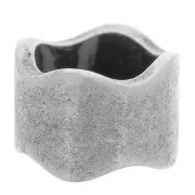 Poussoir ondulé pour cordon 7,5 mm argenté vieilli x1