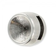 Poussoir porte cabochon 8 mm pour lacet 5 mm Placage Argent fin vieilli x1