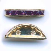 Rondelle Demi-Lune 20x9 mm dorée Amethyst x1