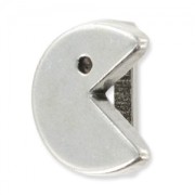 Poussoir 13x12mm pour lacet 10 mm Placage Argent fin vieilli x1