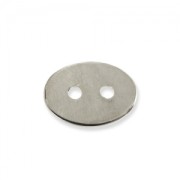 Bouton ovale lisse 15x11 mm rhodié x1