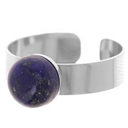 Bague réglable plateau pour cabochon 8 mm - Acier inoxydable 316L x1