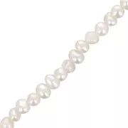 Perles d'eau douce irrégulières 4x3.5 mm - Blanc nacré x35cm