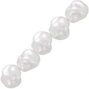 Perles baroques irrégulières 10 mm imitation perle d'eau douce - Blanc nacré x10