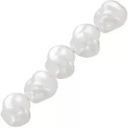 Perles baroques irrégulières 10 mm imitation perle d'eau douce - Blanc nacré x10
