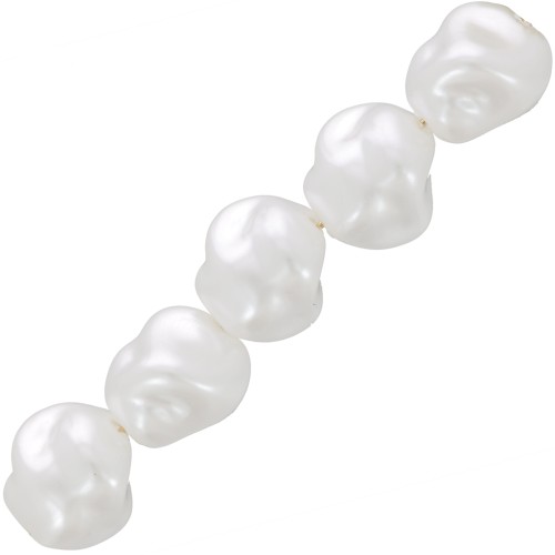 Perles baroques irrégulières 10 mm imitation perle d'eau douce - Blanc nacré x10