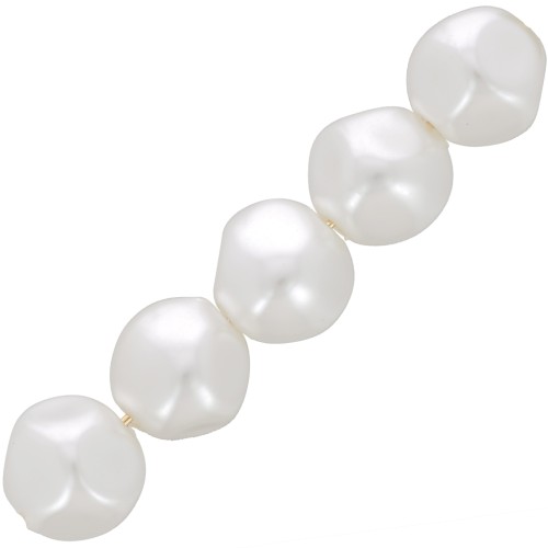 Perles baroques irrégulières 8 mm imitation perle d'eau douce - Blanc nacré x15