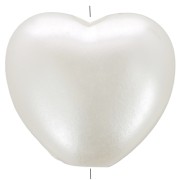 Perles coeur 10x11 mm imitation perle d'eau douce - Blanc nacré x15