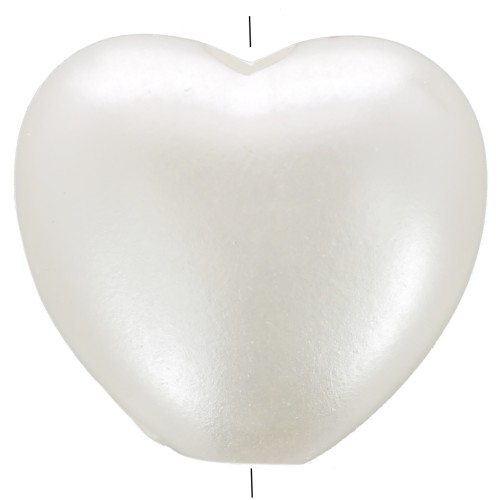 Perles coeur 10x11 mm imitation perle d'eau douce - Blanc nacré x15