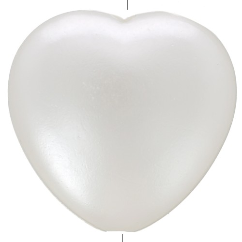 Perles coeur 15x16 mm imitation perle d'eau douce - Blanc nacré x10