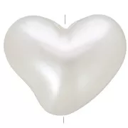 Perles coeur bombé 14x17 mm imitation perle d'eau douce - Blanc nacré x10