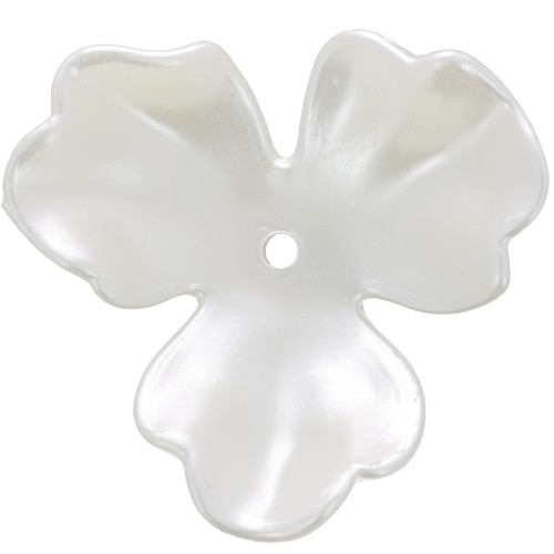 Pendentifs fleur 36 mm en plastique - Blanc nacré x10