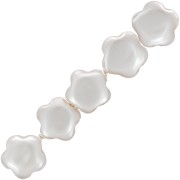 Perles fleur 6 mm en nacre - Naturel x4