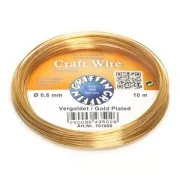 Fil de cuivre Craft Wire dur 0.60 mm Plaqué Or x10 m