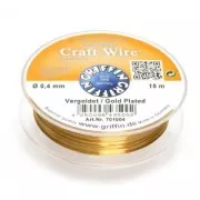 Fil de cuivre Craft Wire dur 0.40 mm Plaqué Or x15 m