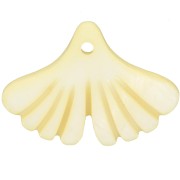 Sequin feuille de ginkgo 12x17 mm en nacre teintée - Jaune clair x1