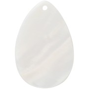 Pendentif goutte en nacre 30x20 mm - Naturel x1