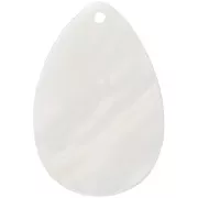 Pendentif goutte en nacre 30x20 mm - Naturel x1