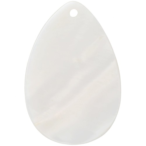 Pendentif goutte en nacre 30x20 mm - Naturel x1