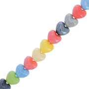 Perles coeurs en céramique 13.5x16 mm - Multicolore x30cm|raw }}