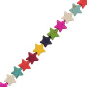Perles étoile 15 mm imitation pierre gemme teintée Howlite - Multicolore x38cm|raw }}