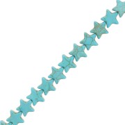 Perles étoile 15 mm imitation pierre gemme teintée Howlite - Turquoise x38cm|raw }}