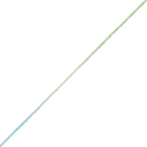 Perles rondes facettées 2 mm - Tie and dye - Vert - Turquoise - Crystal x35cm