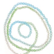 Perles rondes facettées 2 mm - Tie and dye - Vert - Turquoise - Crystal x35cm
