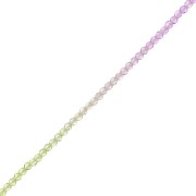 Perles rondes facettées 2 mm - Tie and dye - Lilas - Vert - Crystal x37cm