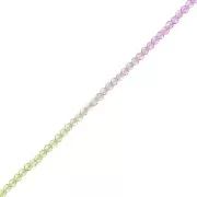 Perles rondes facettées 2 mm - Tie and dye - Lilas - Vert - Crystal x37cm