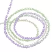 Perles rondes facettées 2 mm - Tie and dye - Lilas - Vert - Crystal x37cm