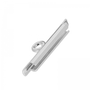 Embout pour tissage de perles rocailles & Delica Miyuki 15 mm rhodié x1