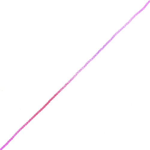 Perles rondes facettées 2 mm - Tie and dye - Rouge - Fuchsia - Violet x36cm