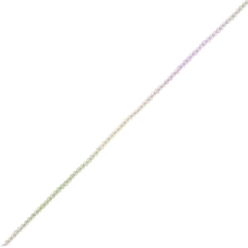 Perles rondes facettées 3 mm - Tie and dye - Lilas - Vert - Crystal x36cm