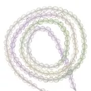 Perles rondes facettées 3 mm - Tie and dye - Lilas - Vert - Crystal x36cm